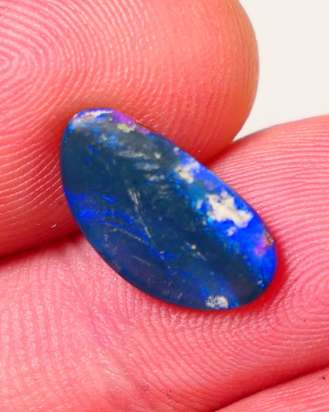 Lightning Ridge Black opal Picture Stone Gemstone 3.2cts Polished ready for setting Nice Blue colours 18x9x3mm 0645