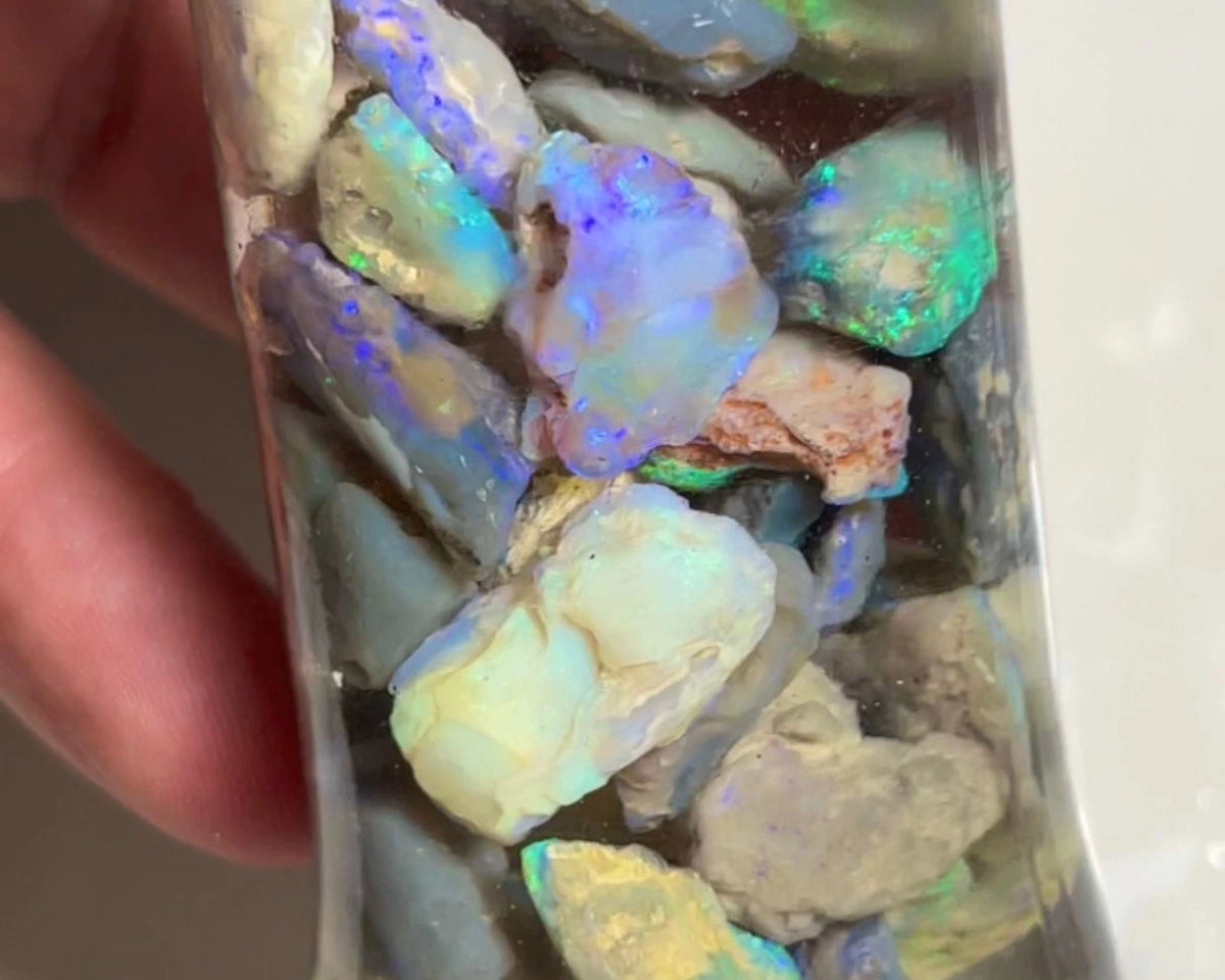 Lightning Ridge knobby opal rough 215cts Lots Nice Multicolours to gamble 19x14x5 to 12x9x5 mm NSW086 (jar not included)