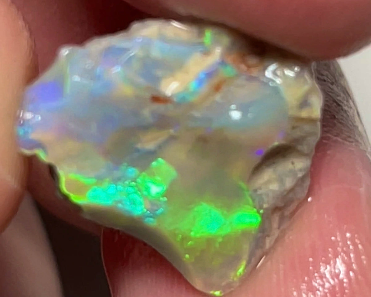 Lightning Ridge 6cts Untouched  Dark base Crystal knobby Opal rough to cut/carve Bright Multicolours 18x14x3mm 1335