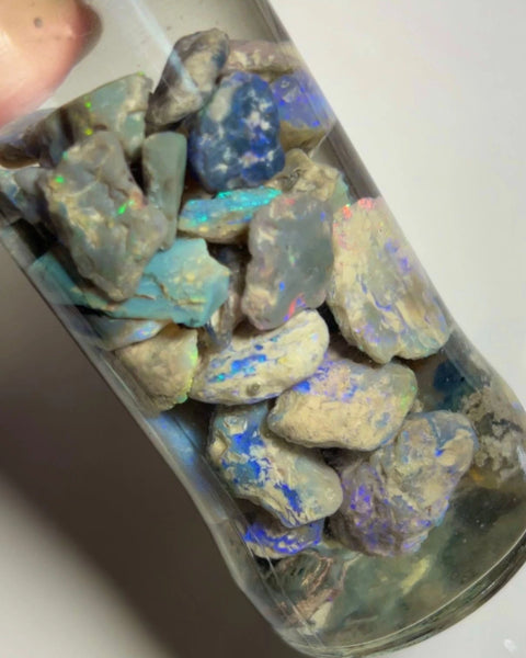 Lightning Ridge knobby opal rough 245cts Lots colours & Multicolours  to gamble 18x16x10 to 12x9x3mm NSW100 (jar not included)