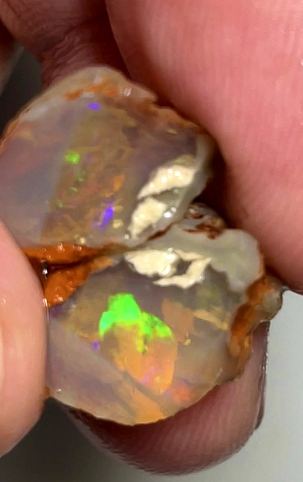 Lightning Ridge Dark Crystal knobby opal  split 15.5cts Thick deep bars stunning Multi colours 15x10x9mm to 12x10x8mm WAC53