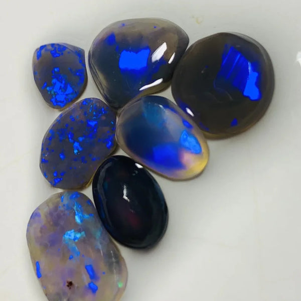 Lightning Ridge Knobby Opal Rough/Rub/Preforms Parcel Black, Semi Black & Crystal From the Miners Bench® 14cts Gem Bright fires 13x9x3mm to 7x5x2mm WSX25