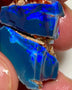Gem Thick Black Seam opal rough split 55.00cts Lightning Ridge Bright Vibrant Blue dominant fires to cut 30x15x12 & 20x18x11mm NEW924
