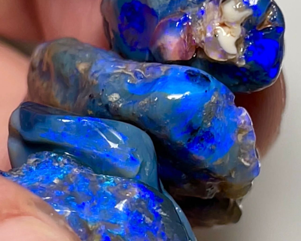 Lightning Ridge opal rough 36.00cts Blues on Black Stack 34x27x7mm x15x7x5mm NSW077