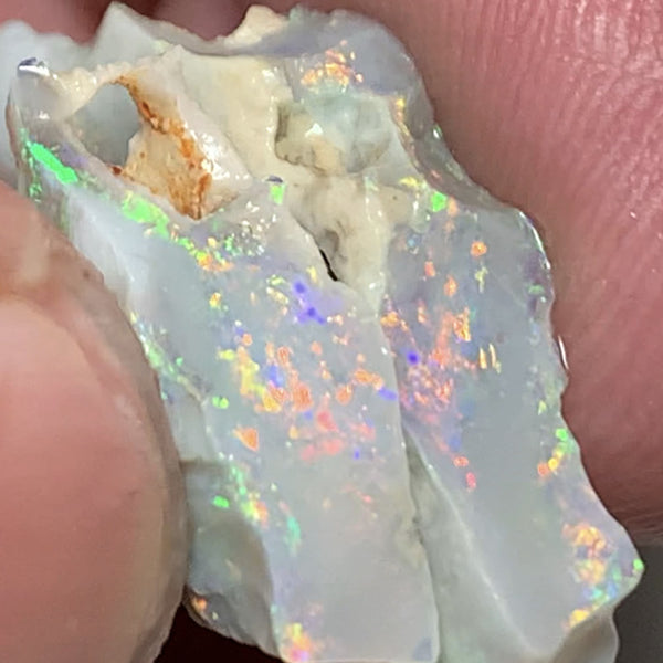 Lightning Ridge Rough Opal Semi Black Seam Split 16.4cts High Grade Exotic Vibrant Bright Lovely MULTIFIRES in bars 28x15x5mm & 18x7x5mm WSU55