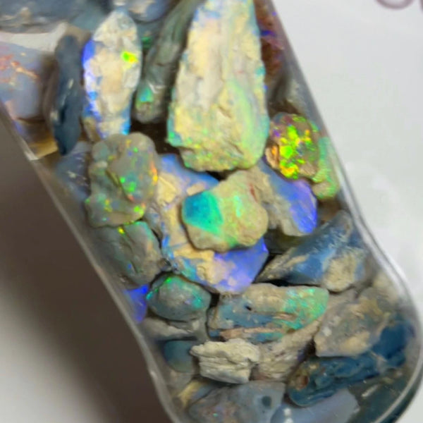 Lightning Ridge knobby opal rough 240cts Lots Bright Multicolours to gamble  21x13x6 to 8x7x3 mmm NSW085 (jar not included)