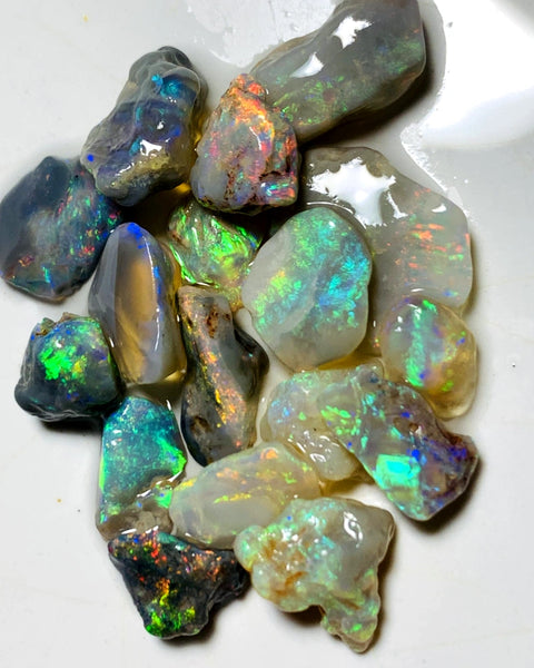 Lightning Ridge Rough Opal Parcel 28cts Cutters Select Bright Stunning colourful material to cut 14x12x3mm to 7x6x2mmmm WAA75