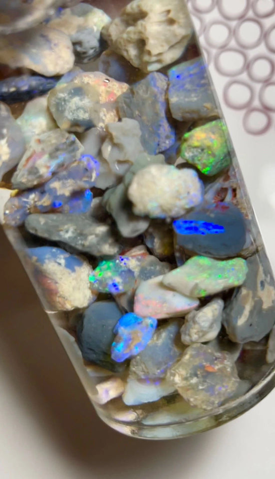 Lightning Ridge knobby opal rough 275cts Lots Multicolours to gamble 20x12x7 to 8x6x4 mm NSW084 (jar not included)