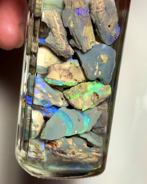 Lightning Ridge Rough Grey & Crystal Base Mixed Opal Parcel 125cts Lots of Potential to Cut/carve With lots Colours/Multicolours 18x10x5 to 5x4x2mm WAE62