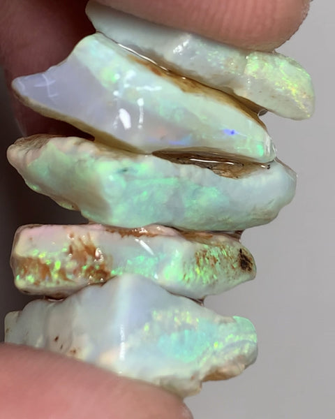 Lightning Ridge Rough Opal Semi Black 51cts Cutters Candy® Material Seam Stack High Grade Stunning Bright Multifires in stunning bars 18x15x5mm to 20x13x4mm WSU40