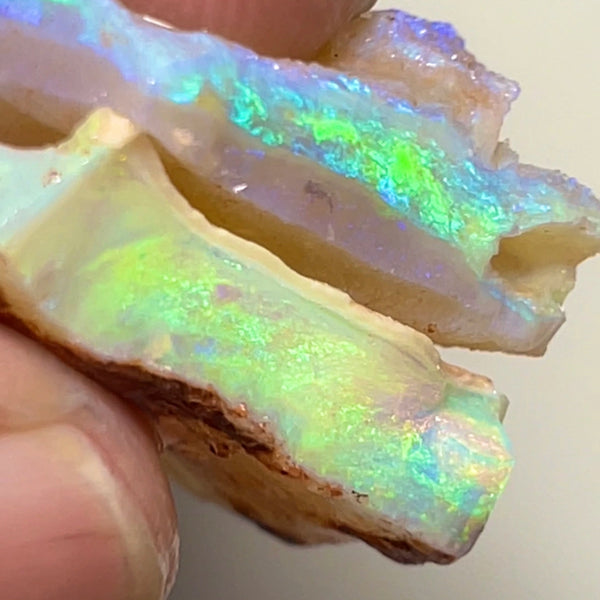 Coober Pedy Gem Seam rough opal Cutters 35.00cts Big Size Gorgeous Bright Multicolour bars  25x20x5 & 25x15x6 mm NSW088