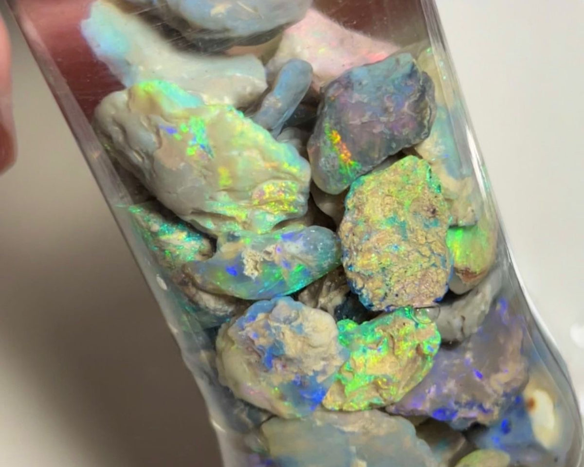 Lightning Ridge knobby opal rough 215cts Lots Nice Multicolours to gamble 19x14x5 to 12x9x5 mm NSW086 (jar not included)