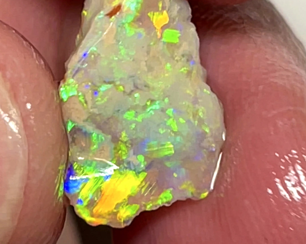 Lightning Ridge Opal Rough n Rub Single Dark Base Crystal knobby formation 3.5cts Showing very Bright Multifires 15.000 x 10.000 x 4.000 mm wae68