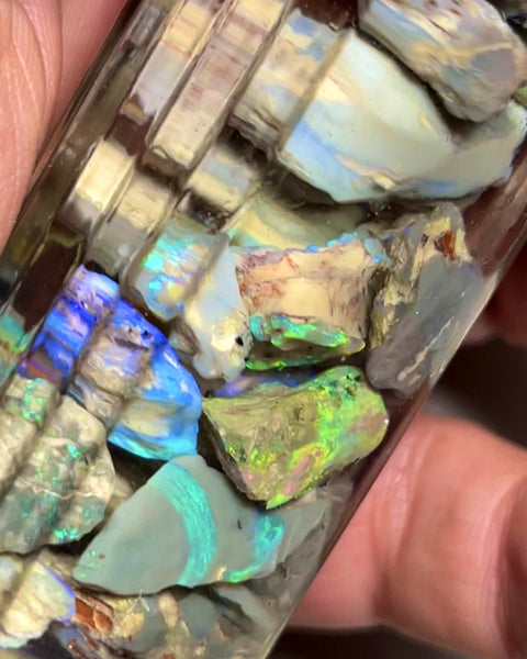 Lightning Ridge Rough Grey & Crystal Base Mixed Opal Parcel 125cts Lots of Potential to Cut/carve With lots Colours/Multicolours 18x10x5 to 5x4x2mm WAE62