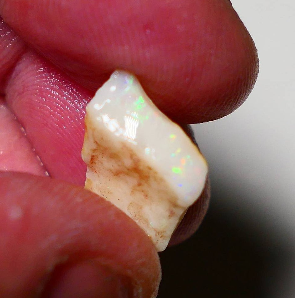 Coober Pedy Opal Rough Light base 8.75cts Gamble nice Multicolours showing 19x13x6mm CA003