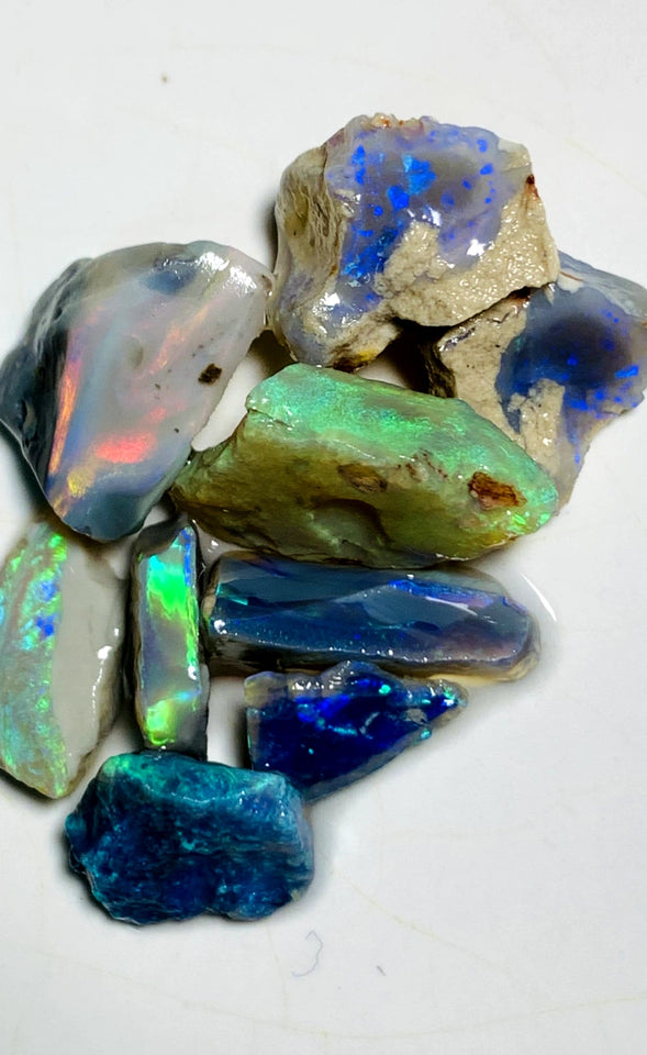 Lightning Ridge Rough Opal Parcel 28cts Cutters Select Bright Stunning colourful material to cut 16x12x7mm to 9x5x2mm WAA74