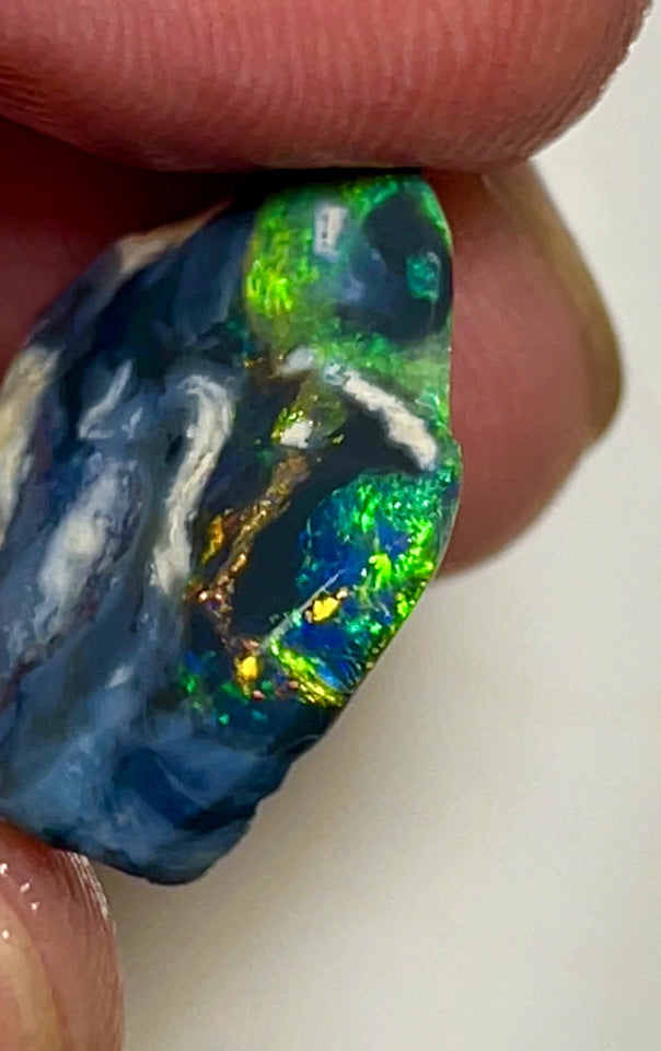 Lightning Ridge Black Opal Rough/Rub From the Miners Bench® 11.4cts Gorgeous Very Multi fires 19x18x6mm WAD51