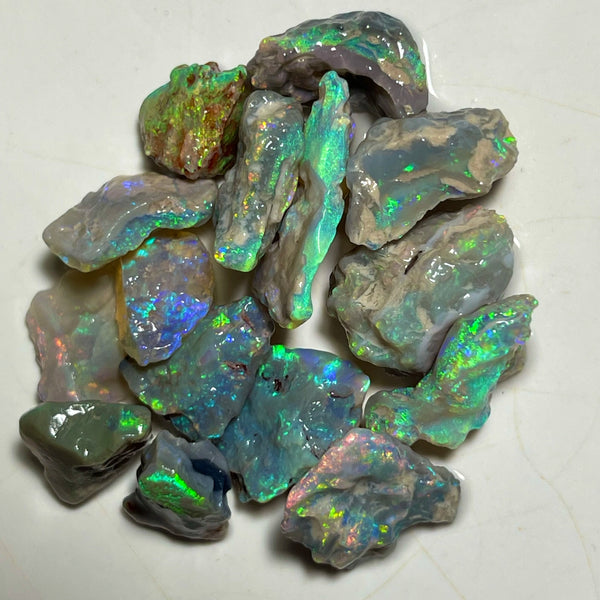 Very Bright Multicolour Knobby opal rough 63.75cts Lightning Ridge Material Colours Popping here :) To cut  16x10x9mm to 7x6x5mm NEW940
