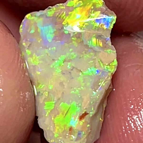 Lightning Ridge Opal Rough n Rub Single Dark Base Crystal knobby formation 3.5cts Showing very Bright Multifires 15.000 x 10.000 x 4.000 mm wae68