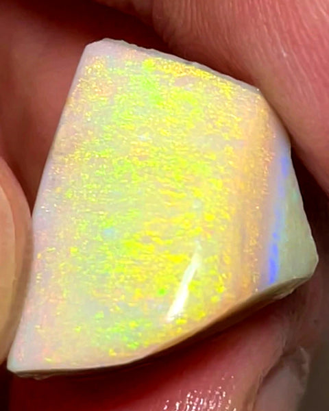 Lightning Ridge Rough / Rub Light/Dark base Seam opal Miners Bench® 18.25cts Nice Big size Vibrant Bright Yellow dominant Multifires 20x12x11mm WAC30