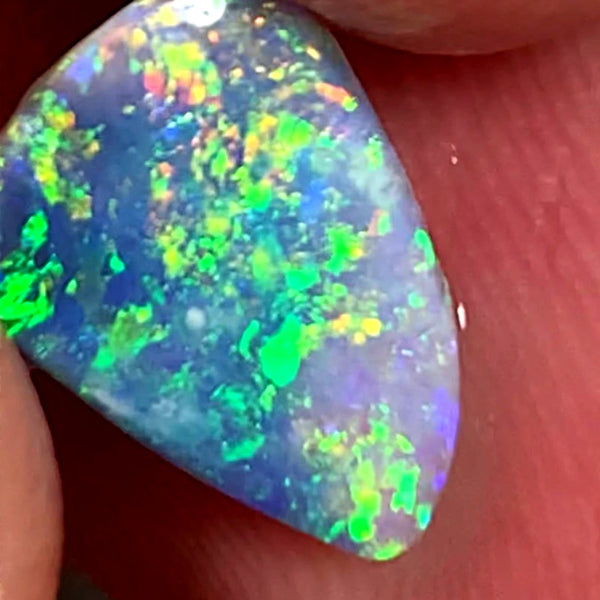 Australian Opal Rub Rough Preform  Gem Grade Dark Crystal  Rub / Preform 1.75cts Jewellery Grade Lots of Lovely Vibrant & bright Multifires 14x8x1mm WAC02