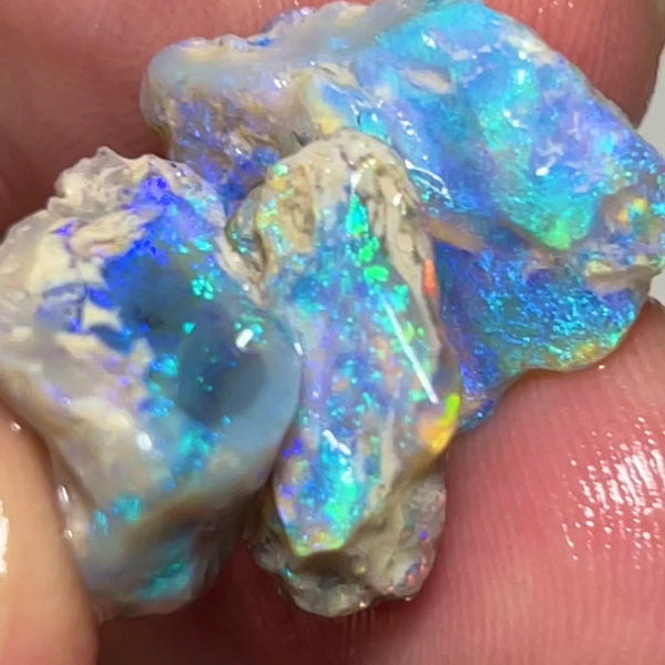 Lightning Ridge Dark base knobby opal rough Stack 26.50cts Gorgeous Multifires to cut 19x15x6 to 15x12x5mm NSW092