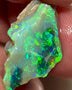 Mulga® Gem Dark/Crystal Seam opal rough 6.65cts Wee Warra Plains Very Exotic Bright Green / Yellow Dominant Multi Fires  rough to cut  18.00x 11.00x 4.00mm NEW930