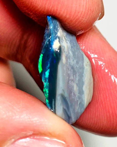 OPAL MONTH SPECIAL Lightning Ridge Rough Opal Black Seam 7.4cts Cutters Candy Exotic High Grade Super Bright Multifires 18x13x5mm WSZ89