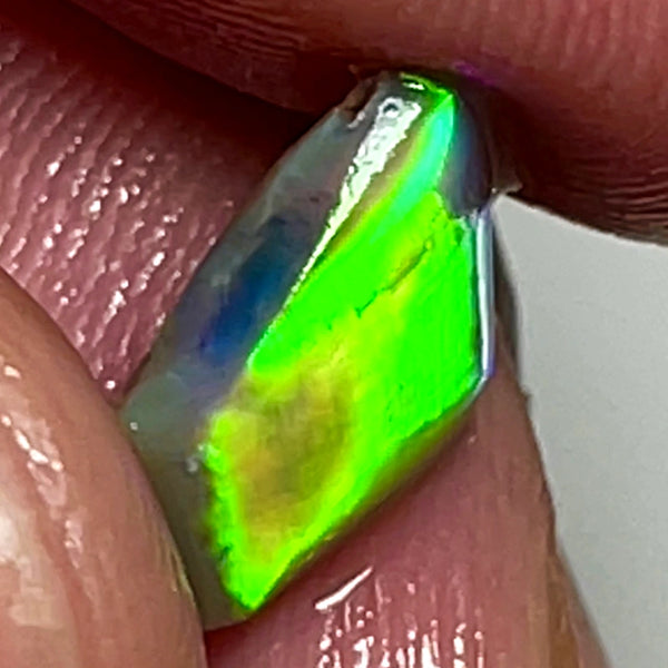 Lightning Ridge Small Opal Rough/Rub Dark Base Gem Grade From the Miners Bench® 1.65cts Satruation of Vibrant Vivid Yellow/Green dominant Electric fires 9x7x5mm WAD20