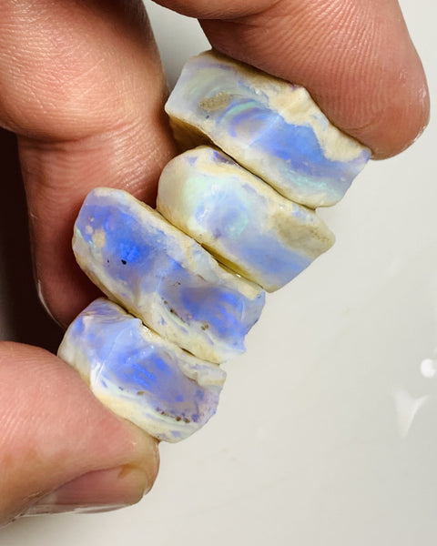 Lightning Ridge Rough Opal Thick Seams Stack cutters 70cts Potential Grade  Lots fires in nice thick bars 18x15x8mm to 15x15x8mm WST11