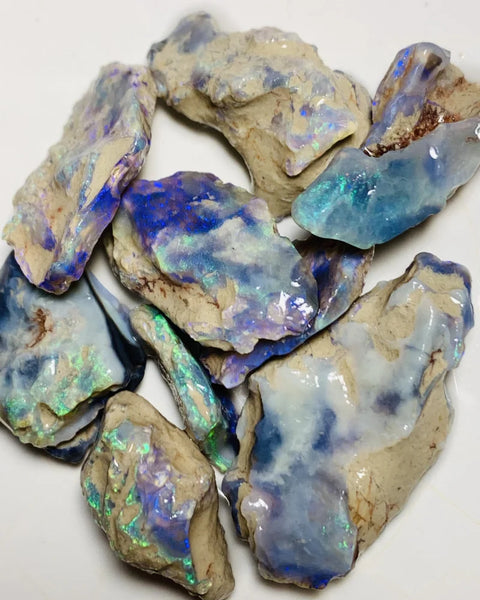 Lightning Ridge Rough Dark & Crystal Very Bright Opal Parcel 85cts Seam Lots of Potential & Cutters Lots bright colours & bars 30x15x6mm to 15x8x2mm WSZ18