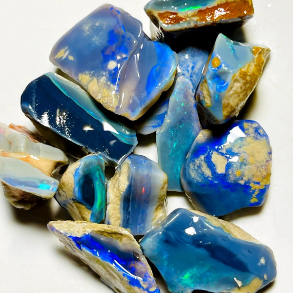 Lightning Ridge Rough nice Thick  Dark  Seams Opal Parcel 155cts Lots of Potential & Cutters Lots Bright colours & bars 23x15x7mm to 14x10x8mm WAC24