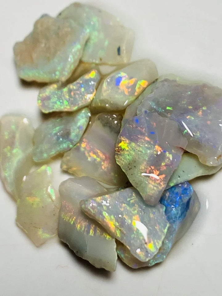 Lightning Ridge Rough Opal Parcel 21.5cts Cutters Candy select Material Gem Grade Bright Vivid Multifires & Stunning bars 14x13x2mm to 7x6x2mm WSX18