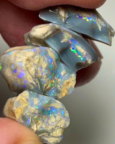 Knobby Rough opal from Lightning Ridge Australia 23cts total weight size range of 14x12x6 to 13x9x8 mm Nice fires OH1849