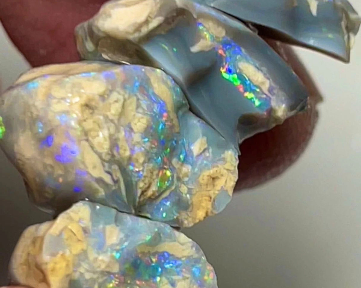 Knobby Rough opal from Lightning Ridge Australia 23cts total weight size range of 14x12x6 to 13x9x8 mm Nice fires OH1849