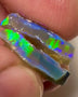 Lightning Ridge Rough Dark Crystal Seam Pair 8.75cts Bright gorgeous Multifires bar  17x12x2.5 & 16x8x2mm NEW24