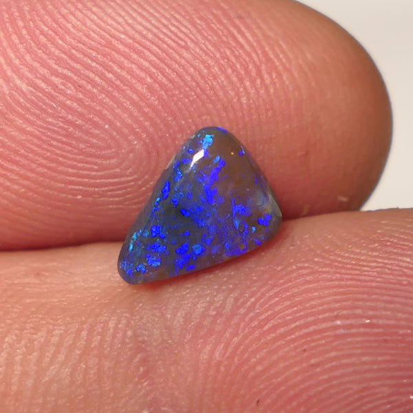 Australian Dark Crystal Opal Gemstone 1.15cts Gem Grade  N5 Body Tone B3 Brightness Stunning Blue fires 8x5x2mm WAC56