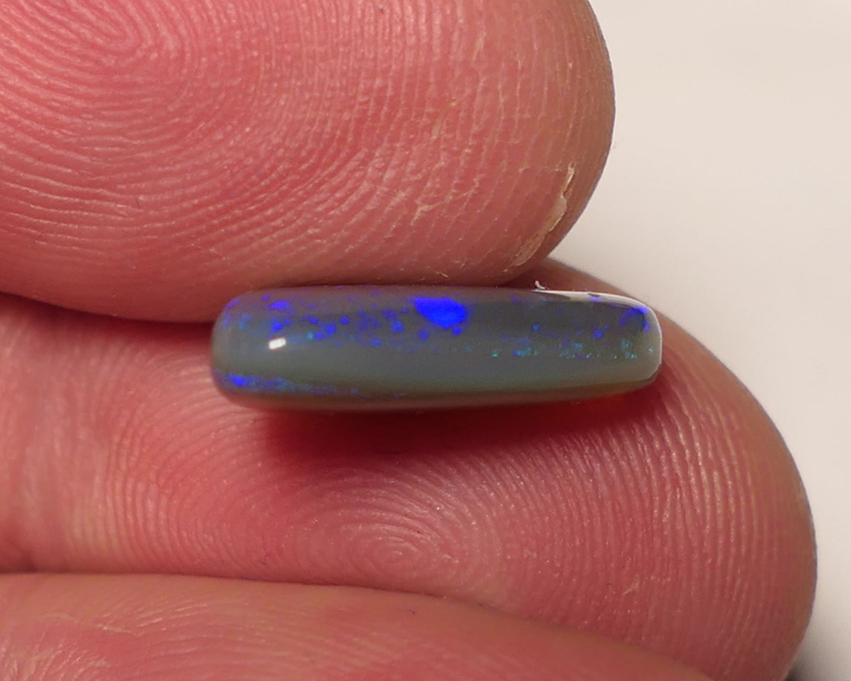 Lightning Ridge Double Sided Dark Crystal Opal Gemstone 5cts Gem Grade  N6 Body Tone B3 Stunning Blues with flashes of Greens 15x16x3mm WAC60