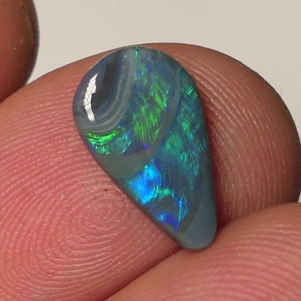 Dark Opal Picture stone Gemstone 1.6cts Gem Grade Mulga® N5 Body Tone B3 Brightness Stunning Multifires 13x8x2mm WAC62