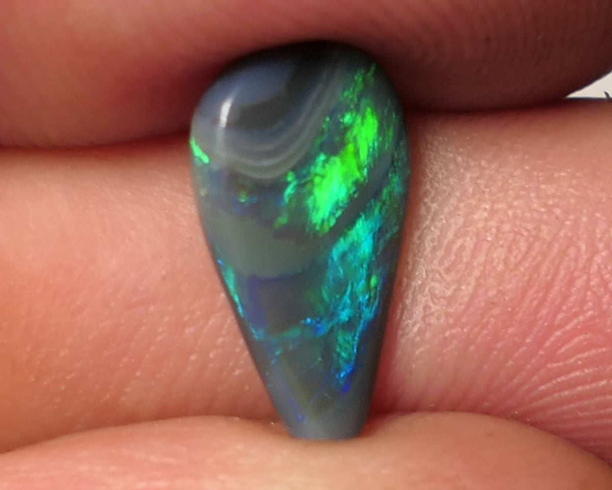 Dark Opal Picture stone Gemstone 1.6cts Gem Grade Mulga® N5 Body Tone B3 Brightness Stunning Multifires 13x8x2mm WAC62