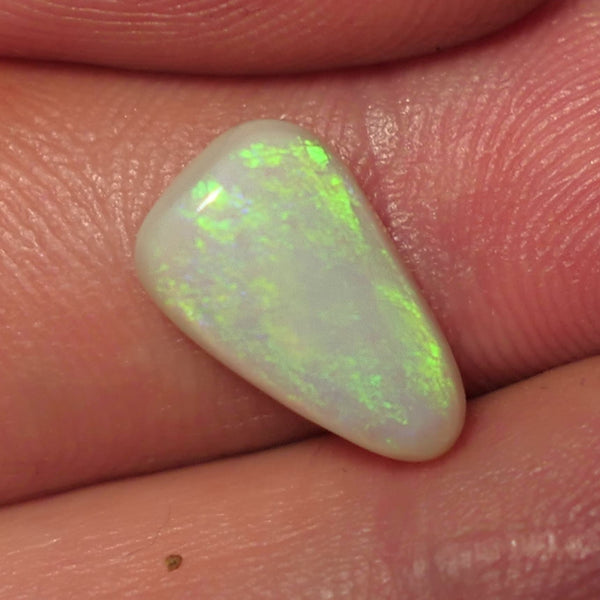 Lightning Ridge N8 Light opal Gemstone 2.7cts Polished ready for setting Yellow Dominant Multifires 13x8x3mm SKU#0411