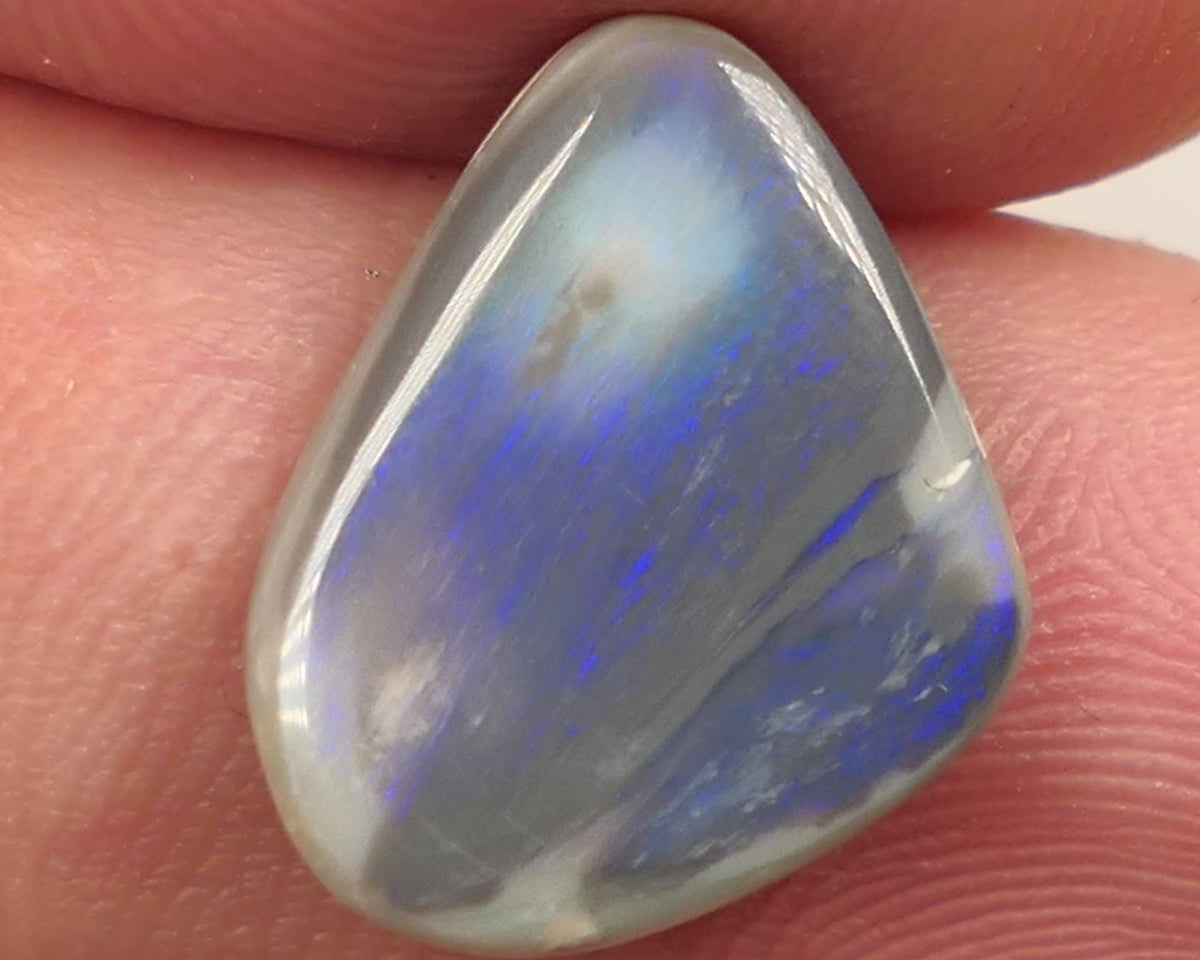 Lightning Ridge Dark Crystal opal Picture Stone Gemstone 4.65cts Polished ready for setting Some Blue colours 15x12x3.5mm SKU#0407