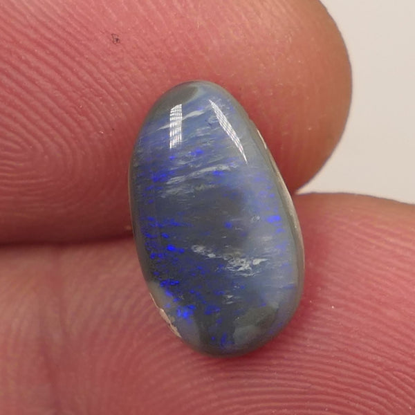 Lightning Ridge Dark Crystal opal Picture Stone Gemstone 2.7cts Polished ready for setting Nice Blue colours 13x7x3mm SKU#0403