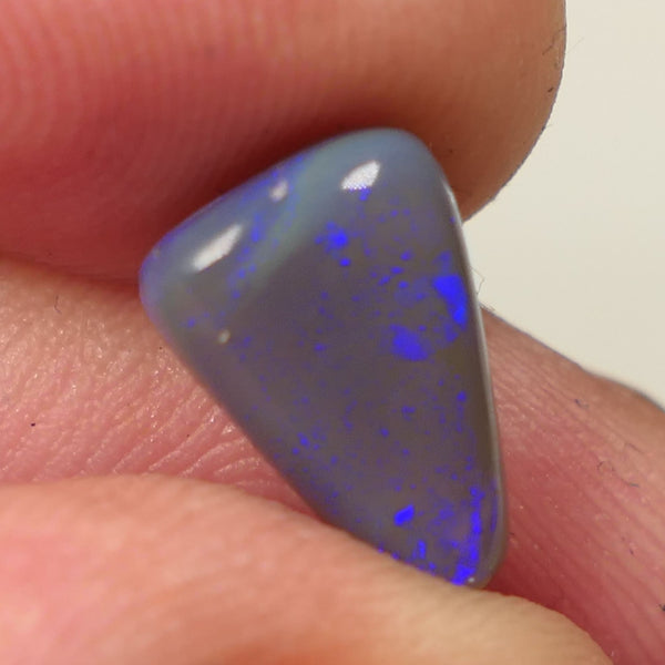 Lightning Ridge Dark Crystal opal Gemstone 3.3cts Polished ready for setting Some Nice Blue colours 12x8x5mm SKU#0444