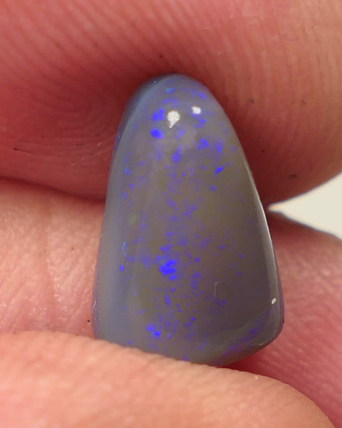 Lightning Ridge Dark Crystal opal Gemstone 3.3cts Polished ready for setting Some Nice Blue colours 12x8x5mm SKU#0444