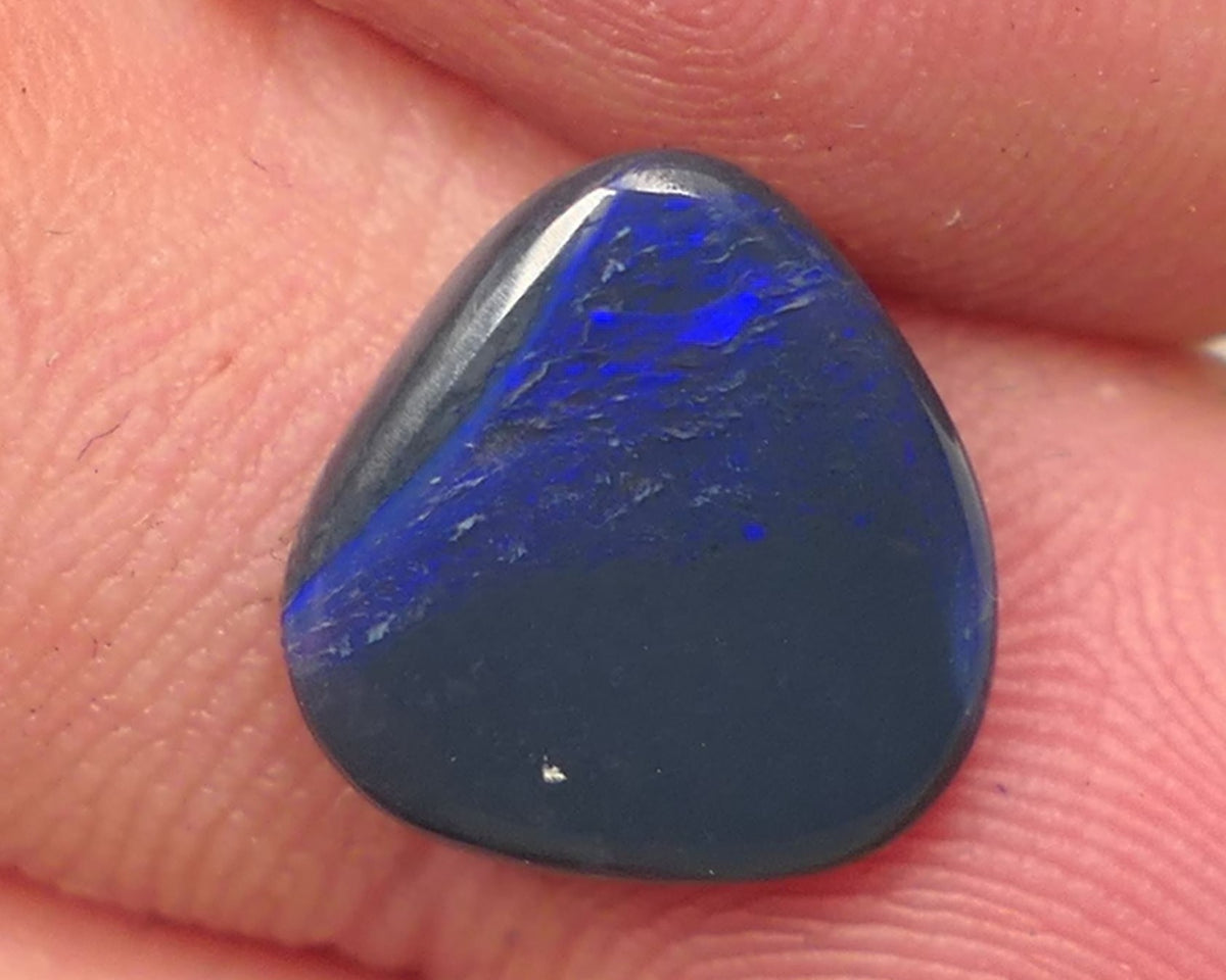 Lightning Ridge N4 Black opal Picture stone Gemstone 2.4cts Polished ready for setting Some Blue colours 12x12x2mm SKU#0448