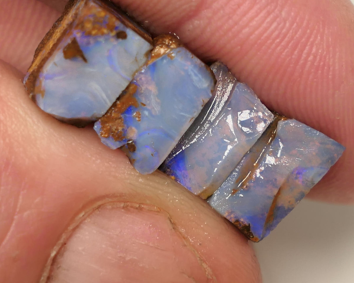 Queensland Boulder opal 16.75cts rough / slice / rubs Perfect for ring stones Koroit some fires 10x8x6mm to 10x7x5mm 0449