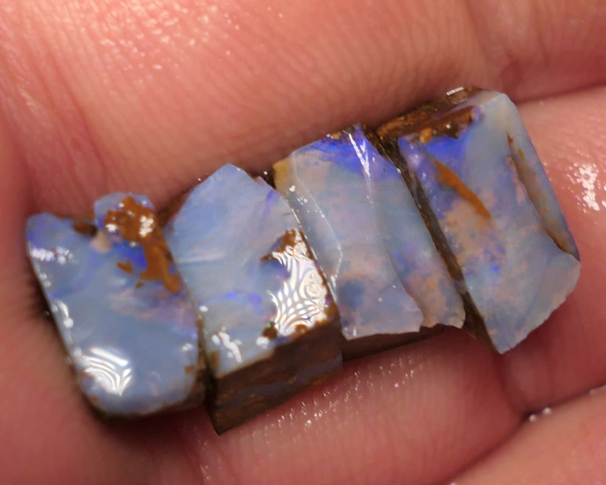 Queensland Boulder opal 16.75cts rough / slice / rubs Perfect for ring stones Koroit some fires 10x8x6mm to 10x7x5mm 0449