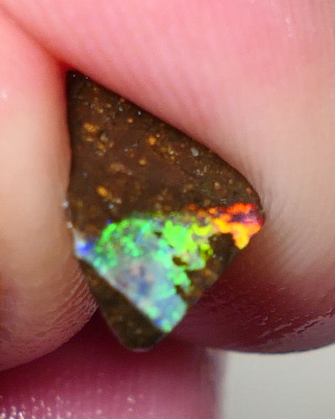 Queensland Boulder Boulder opal 5cts rough / Rubs Winton Bright Electric Multifires 13x9x3mm & 6x4x3mm 0606