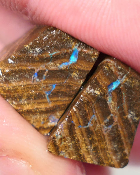 Queensland Boulder Boulder opal 33cts rough / Split Winton showing some nice colours 18x15x9m to 16x14x12mm 0627